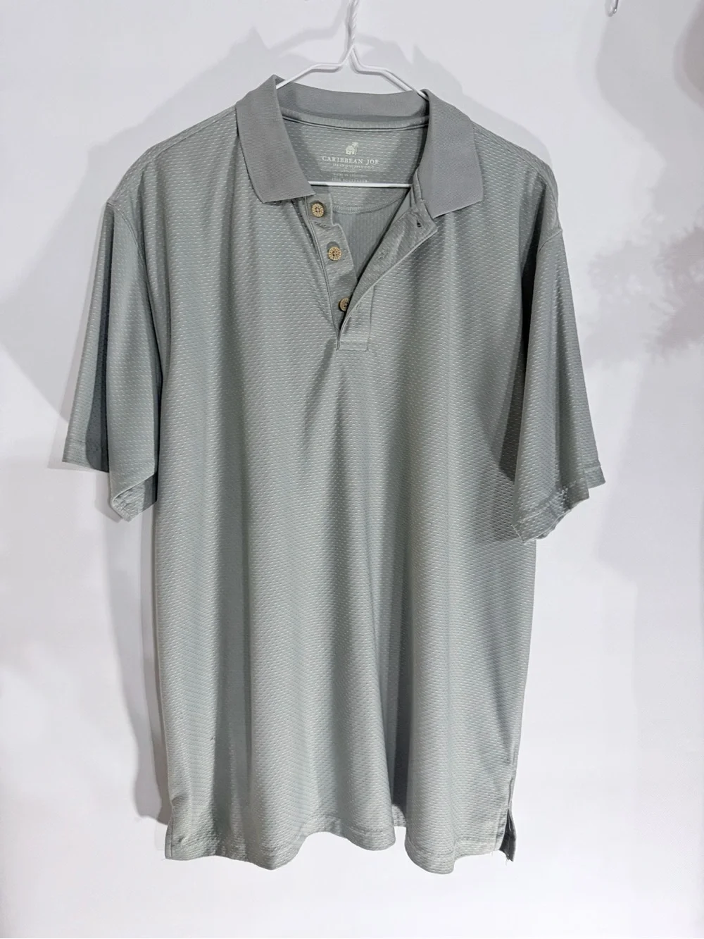 Caribbean Joe Men's Light Sage Green Polo Shirt